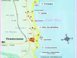 Mapa das praias de Trancoso BA