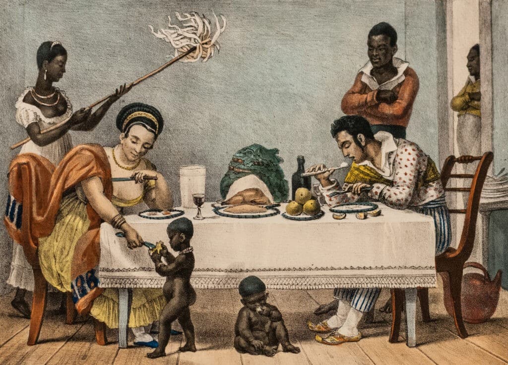 A Brazilian family in Rio de Janeiro by Jean Baptiste Debret 1839 A Brazilian family in Rio de Janeiro by Jean Baptiste Debret 1839