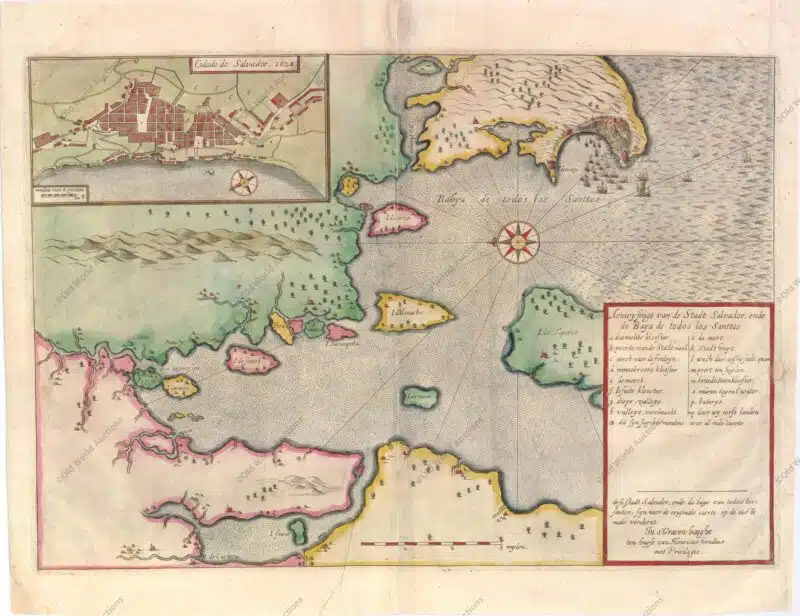 "Aenwysinge van de Stadt Salvador, ende de Baya de Todos Los Santtos", Hondius, Henricus "Aenwysinge van de Stadt Salvador, ende de Baya de Todos Los Santtos", Hondius, Henricus