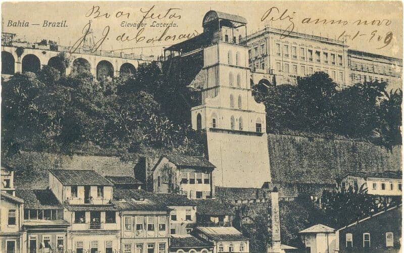 Elevador Lacerda na época da sua construção Elevador Lacerda na época da sua construção
