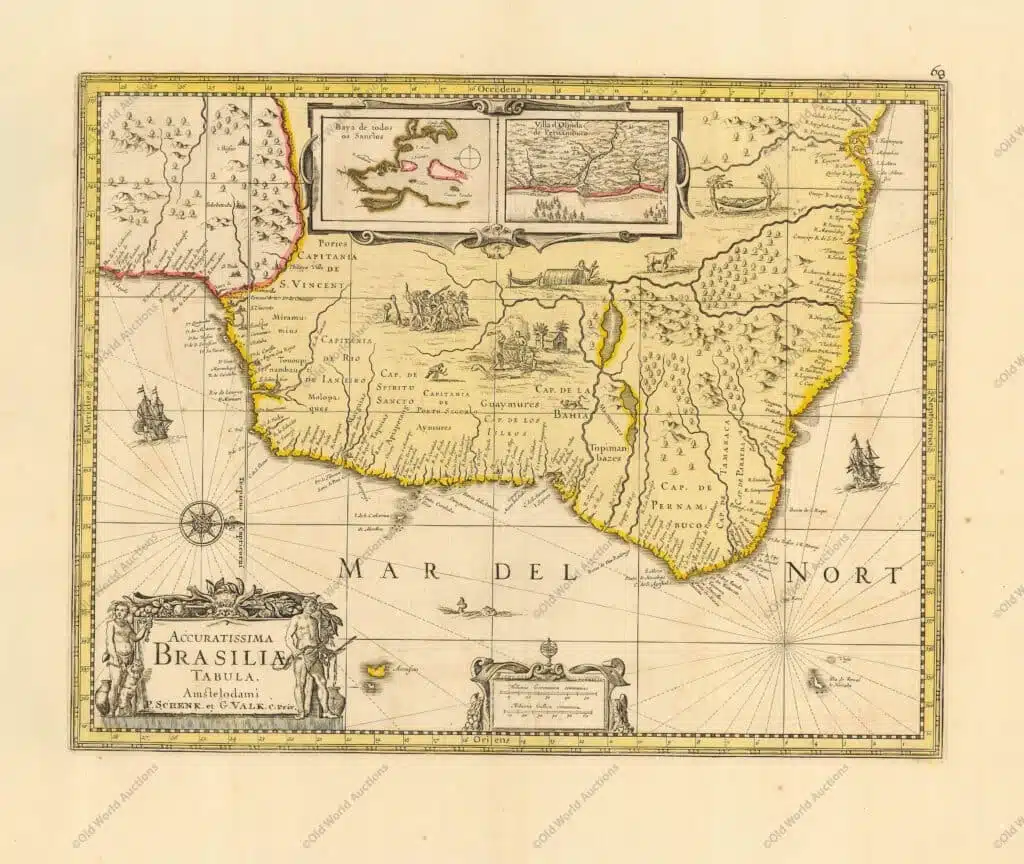 Mapa da Baia de Todos os Santos e Pernambuco de 1700 Mapa da Baia de Todos os Santos e Pernambuco de 1700