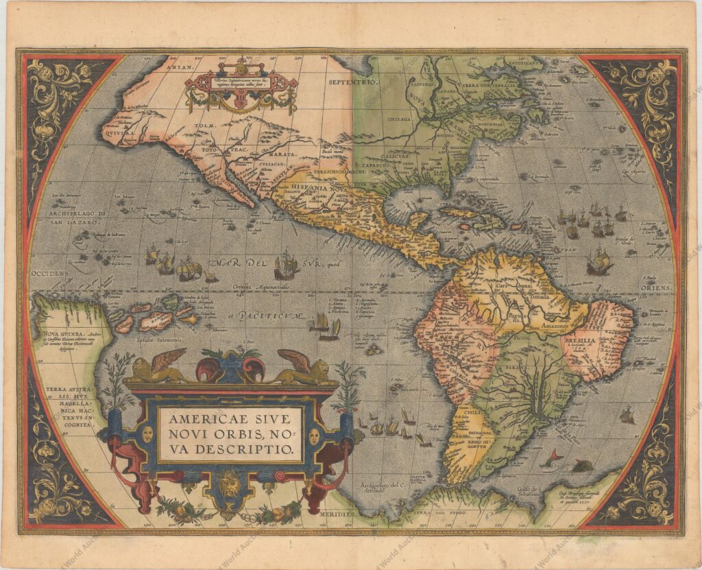 Mapa do Hemisfério Ocidental de 1587 Mapa do Hemisfério Ocidental de 1587