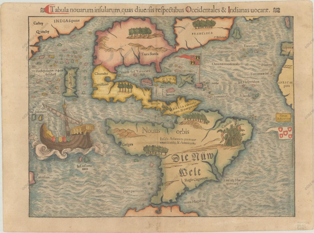 Mapa do Hemisfério Ocidental de 1550 Mapa do Hemisfério Ocidental de 1550