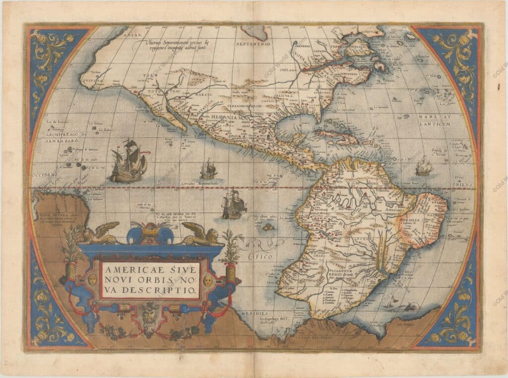 Mapa do Hemisfério Ocidental de 1579 Mapa do Hemisfério Ocidental de 1579