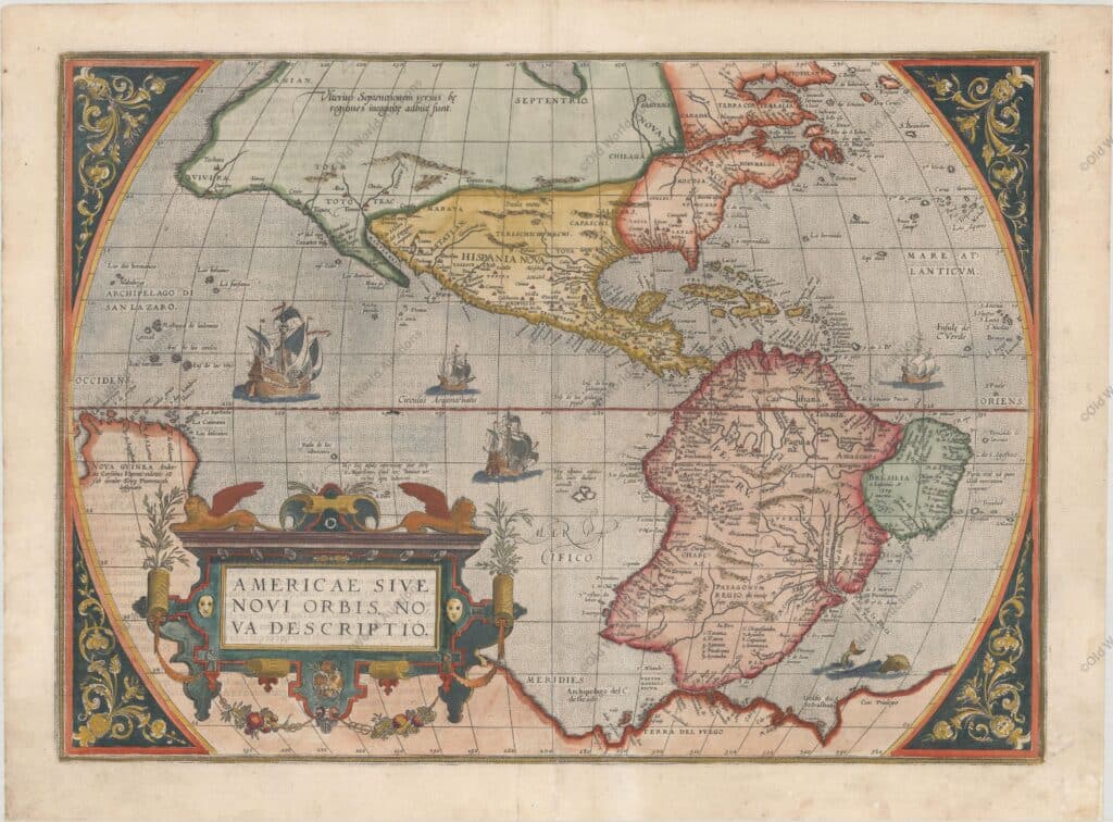 Mapa do Hemisfério Ocidental de 1581 Mapa do Hemisfério Ocidental de 1581