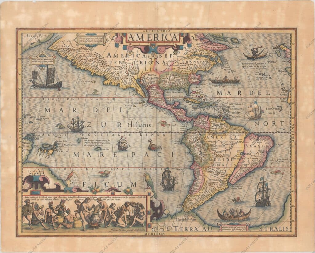 Mapa do Hemisfério Ocidental de 1609 Mapa do Hemisfério Ocidental de 1609