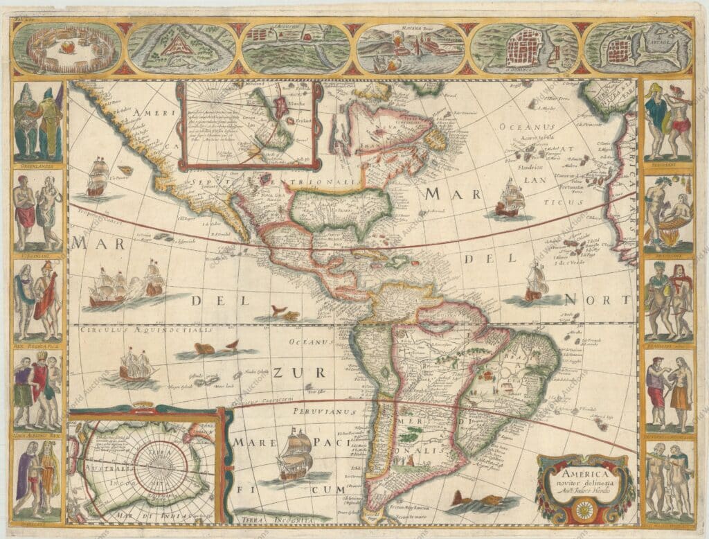 Mapa do Hemisfério Ocidental de 1659 Mapa do Hemisfério Ocidental de 1659