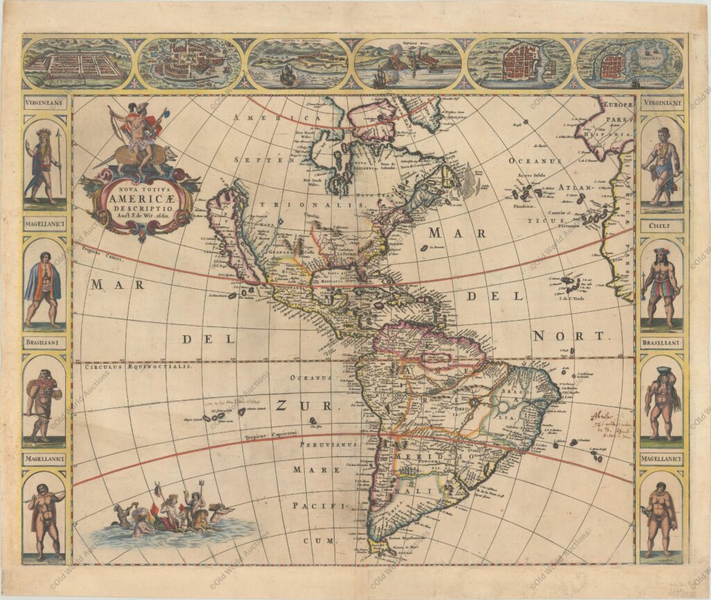 Mapa do Hemisfério Ocidental de 1660 Mapa do Hemisfério Ocidental de 1660