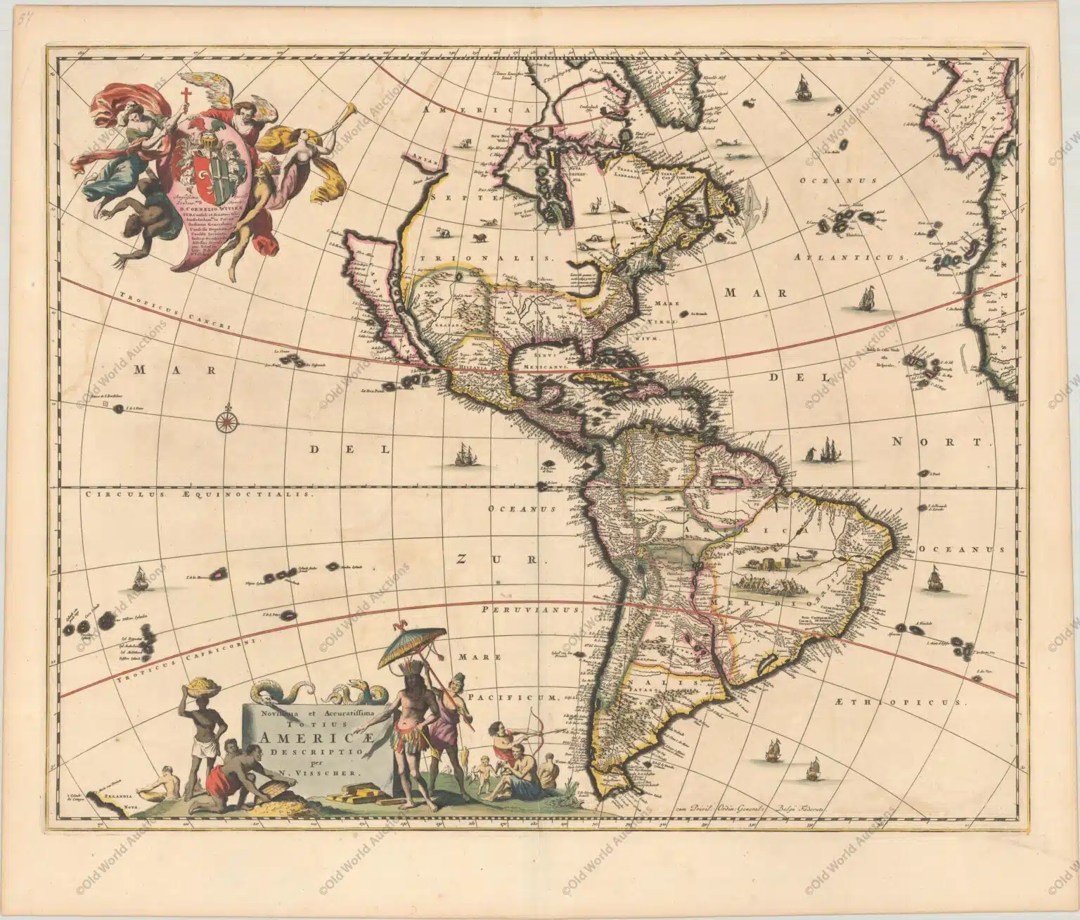 Mapa do Hemisfério Ocidental de 1677 Mapa do Hemisfério Ocidental de 1677