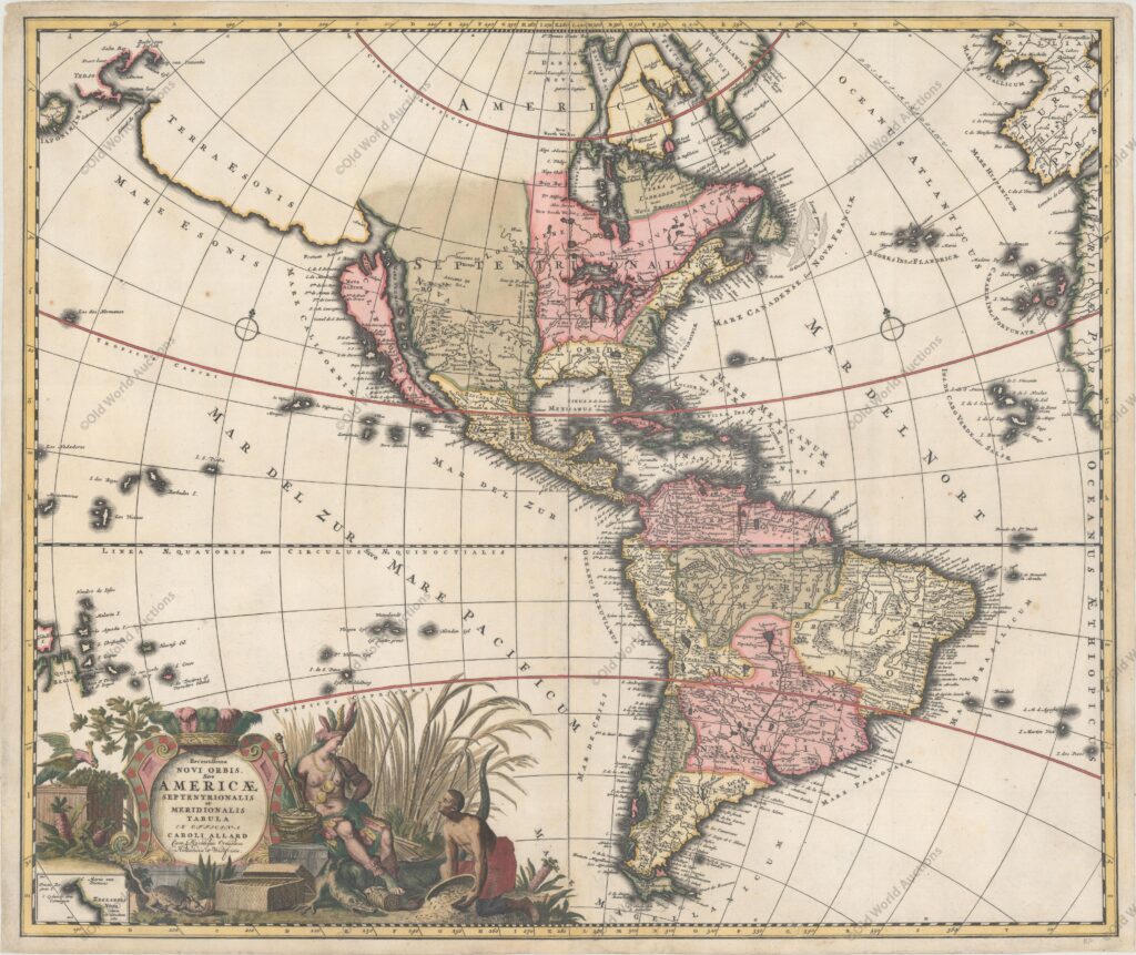 Mapa do Hemisfério Ocidental de 1697 Mapa do Hemisfério Ocidental de 1697
