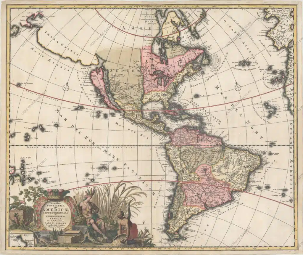Mapa do Hemisfério Ocidental de 1697 Mapa do Hemisfério Ocidental de 1697