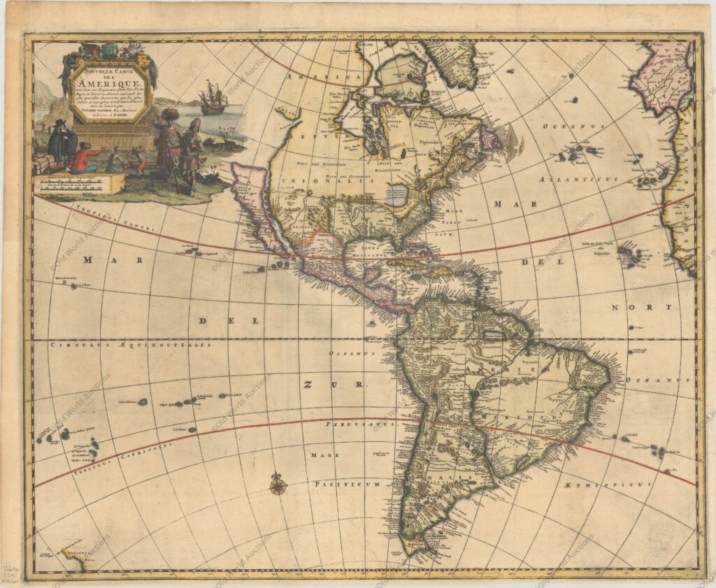 Mapa do Hemisfério Ocidental de 1714 Mapa do Hemisfério Ocidental de 1714