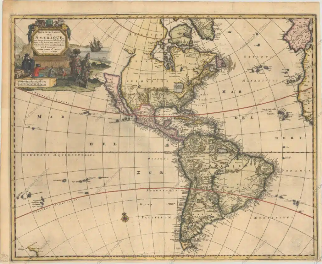 Mapa do Hemisfério Ocidental de 1714 Mapa do Hemisfério Ocidental de 1714