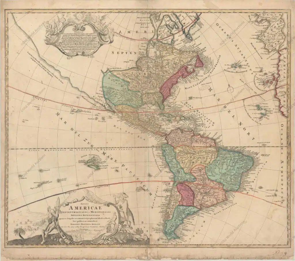 Mapa do Hemisfério Ocidental de 1744 Mapa do Hemisfério Ocidental de 1744