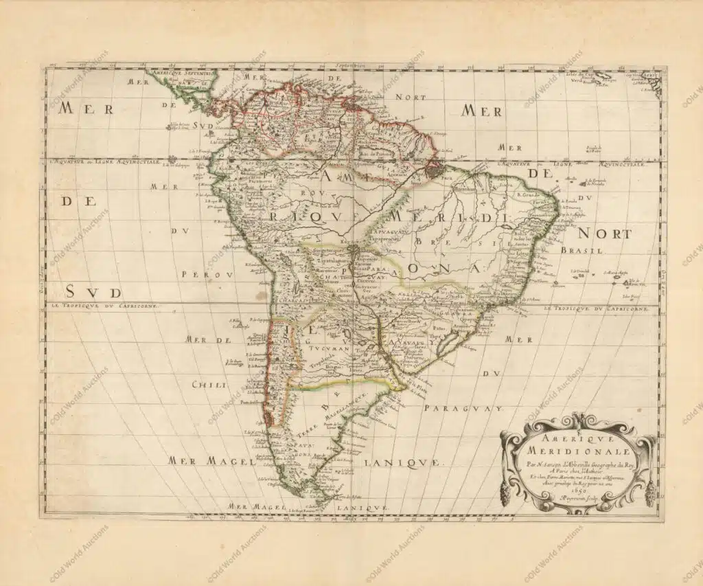 Mapa da America do Sul de 1650