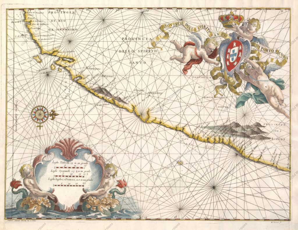 Mapa da Capitania de Espirito Santo e porto Seguro de 1698 Mapa da Capitania de Espirito Santo e porto Seguro de 1698