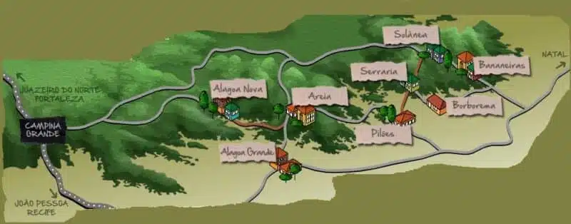 Mapa das cidades do Brejo Paraíbano Mapa das cidades do Brejo Paraíbano