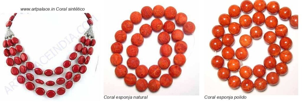 Jóia com coral sintético e coral esponja Jóia com coral sintético e coral esponja