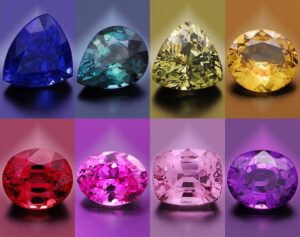Safiras de diferentes cores