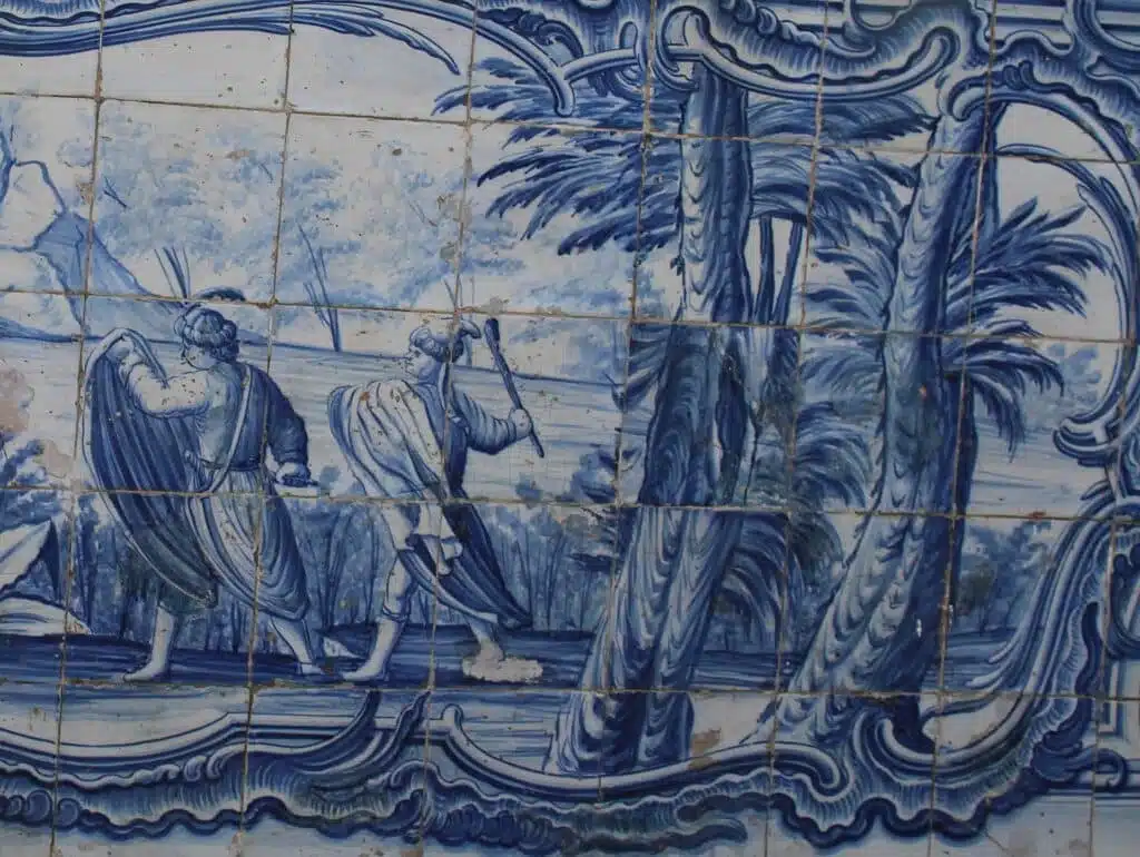 Detalhe do painel de azulejos do Solar do Unhão Detalhe do painel de azulejos do Solar do Unhão