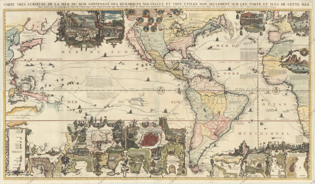Mapa do hemisfério ocidental de 1719 Mapa do hemisfério ocidental de 1719