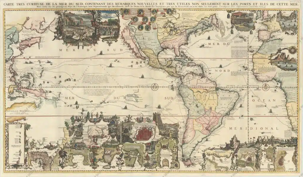 Mapa do hemisfério ocidental de 1719 Mapa do hemisfério ocidental de 1719