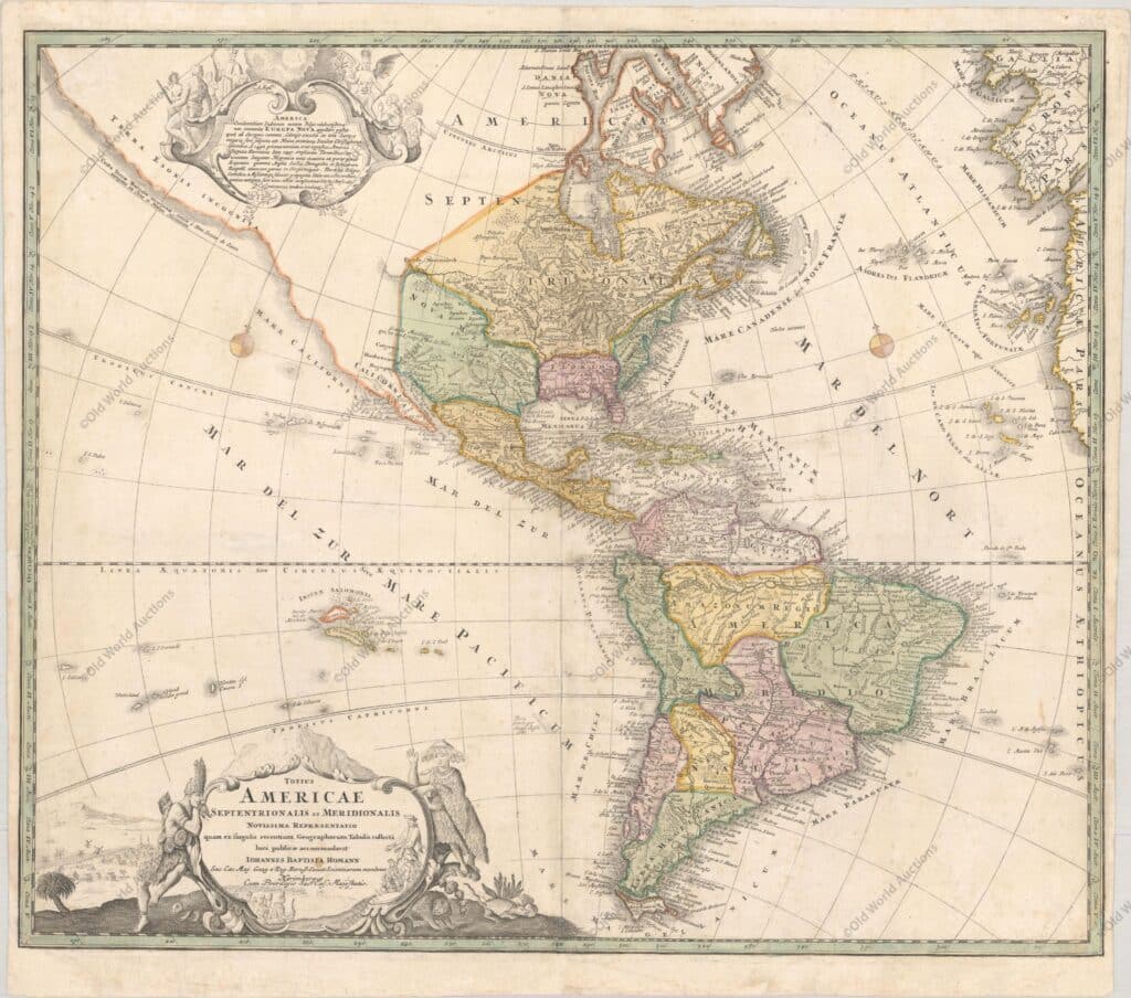 Mapa do hemisfério ocidental de 1730 Mapa do hemisfério ocidental de 1730
