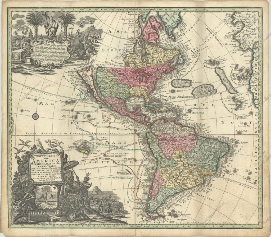 Mapa do hemisfério ocidental de 1740 Mapa do hemisfério ocidental de 1740