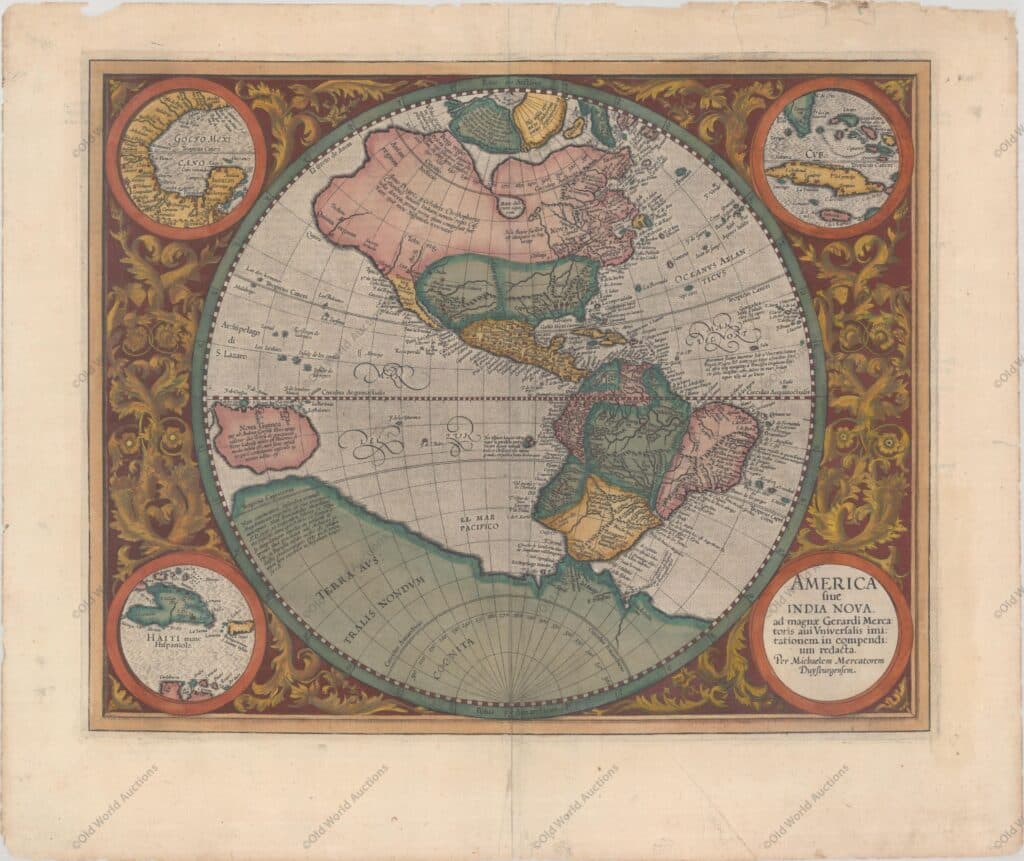Map of Western Hemisphere from 1607 - America Map of Western Hemisphere from 1607 - America