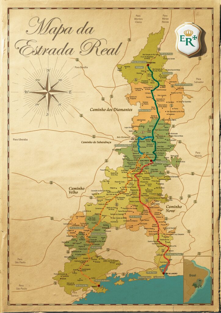 Mapa da Estrada Real Mapa da Estrada Real