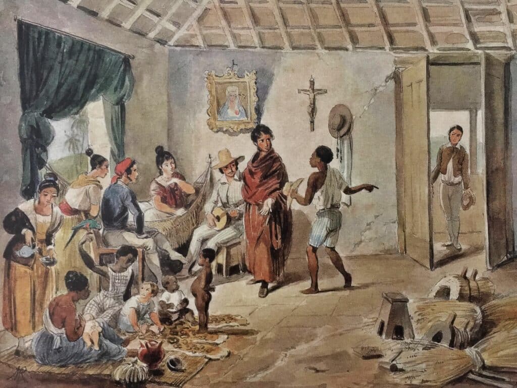 Família de Fazendeiros” ilustração de Johann Moritz Rugendas, 1822 Família de Fazendeiros” ilustração de Johann Moritz Rugendas, 1822