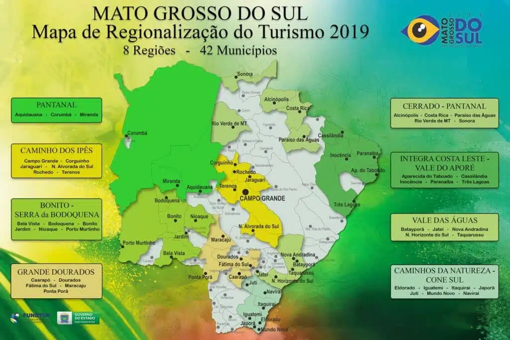 mapa turístico de Mato Grosso do Sul mapa turístico de Mato Grosso do Sul