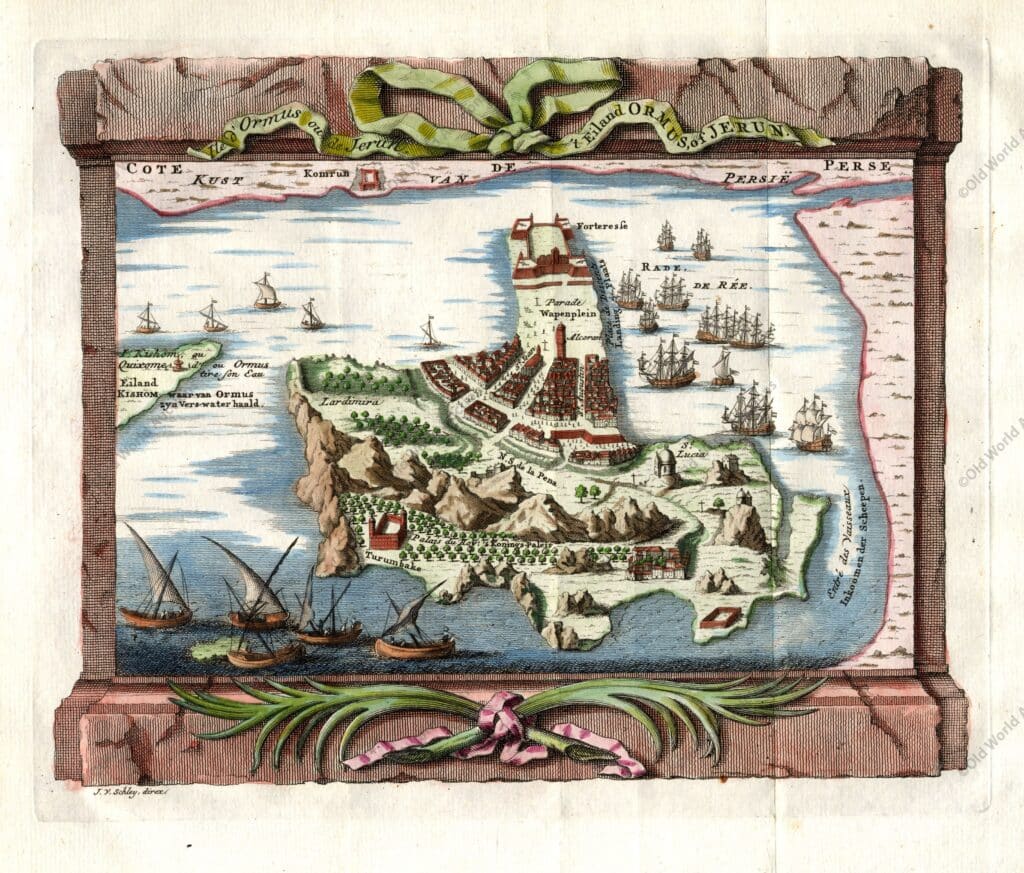 Vista aérea da Ilha de Ormuz de 1750 Vista aérea da Ilha de Ormuz de 1750