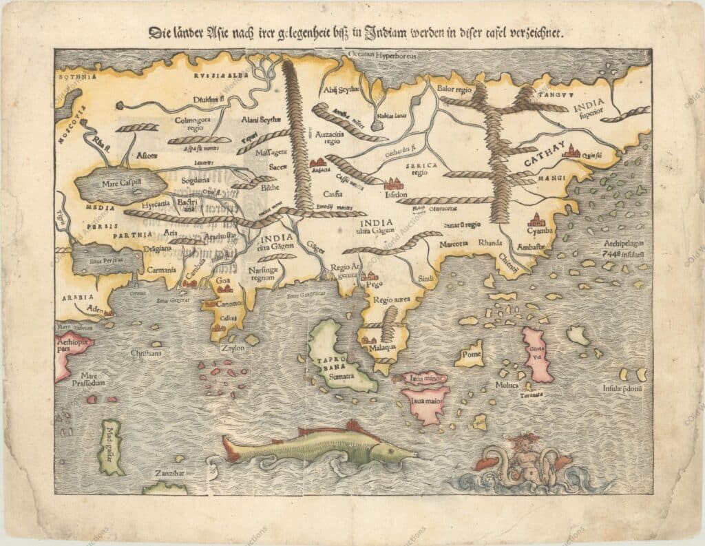 Mapa da Ásia de 1556 Mapa da Ásia de 1556