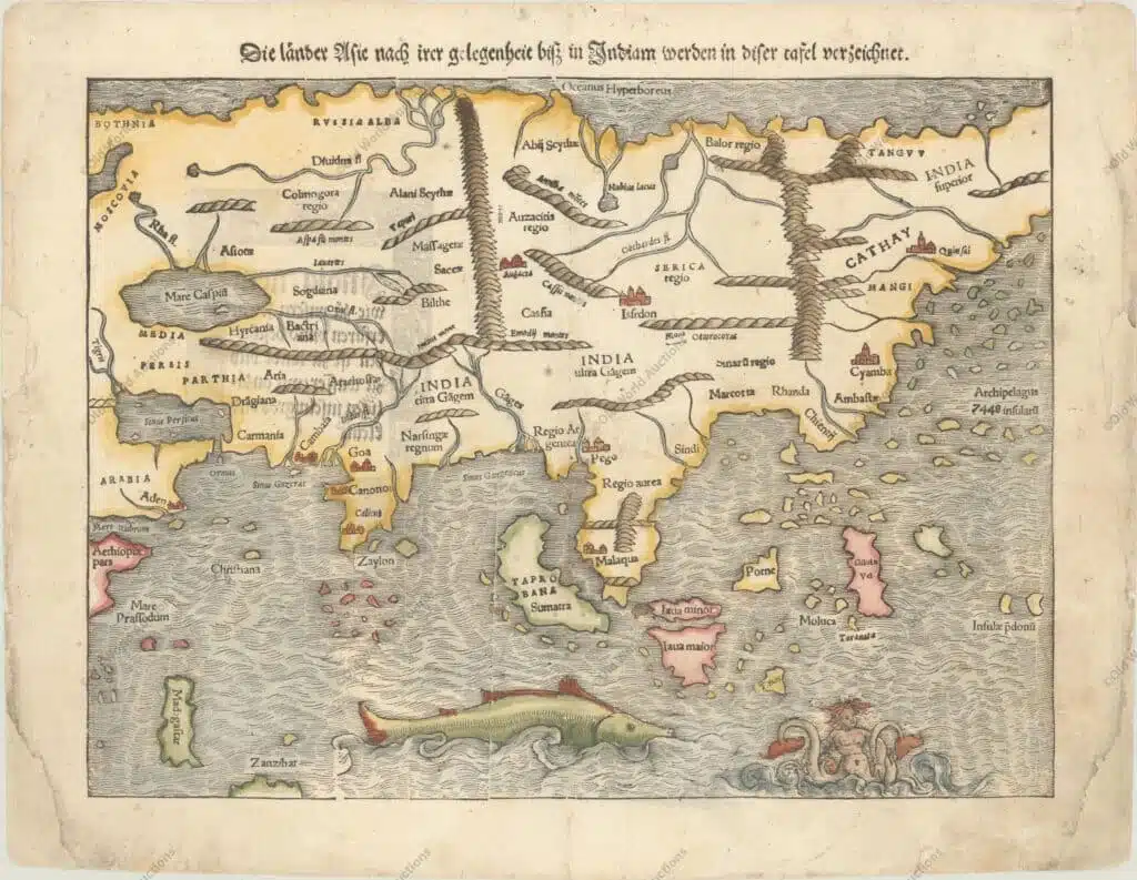 Mapa da Ásia de 1556 Mapa da Ásia de 1556