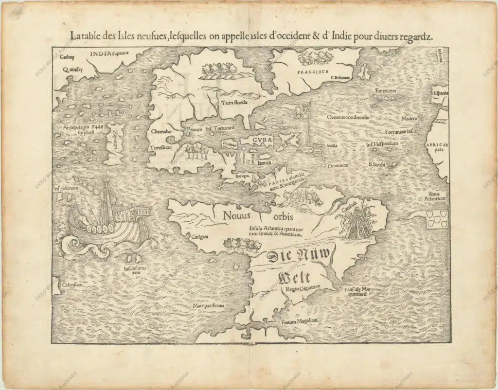 Mapa do Hemisfério Ocidental - América 1552. Um dos mais importantes mapas do Novo Mundo do século XVI. Mapa do Hemisfério Ocidental - América 1552. Um dos mais importantes mapas do Novo Mundo do século XVI.