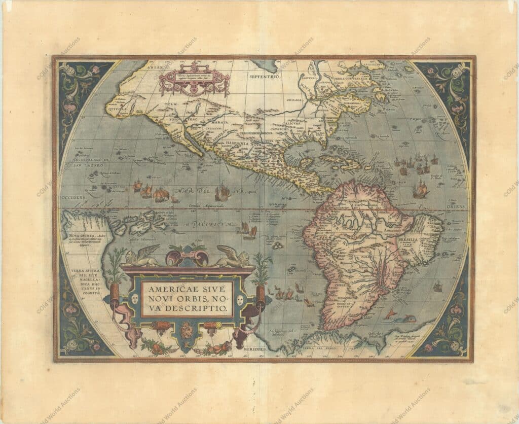 Mapa do Hemisfério Ocidental - America 1587 Mapa do Hemisfério Ocidental - America 1587