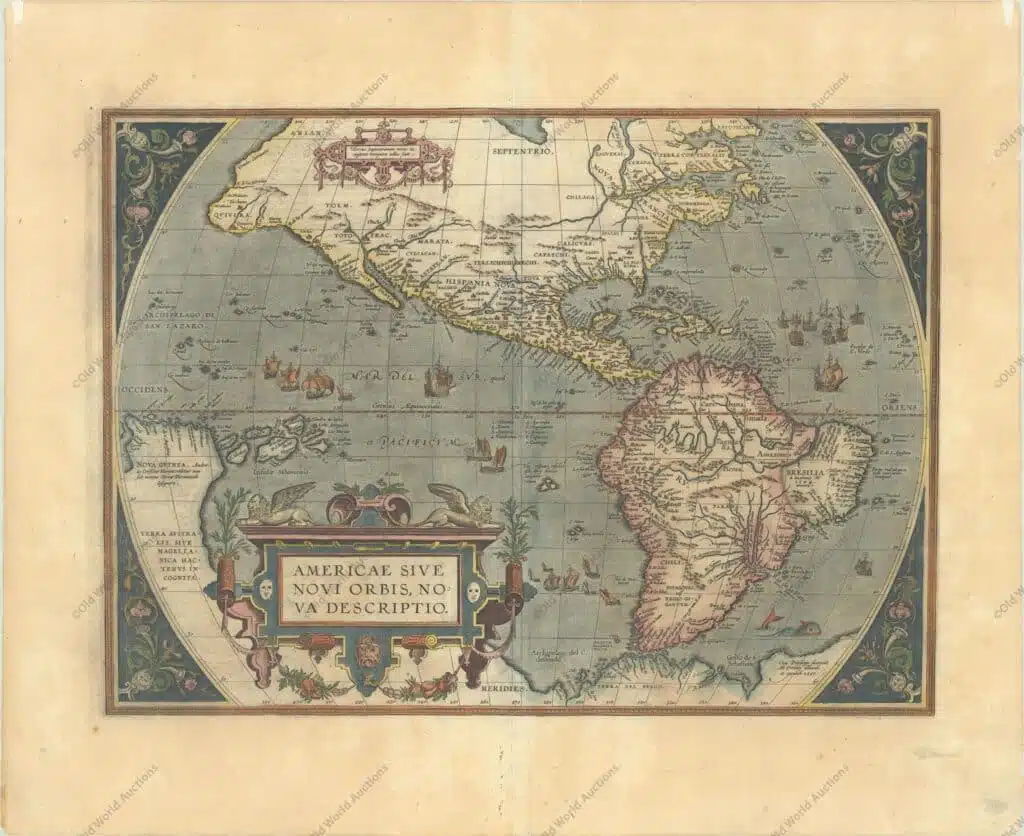 Mapa do Hemisfério Ocidental - America 1587 Mapa do Hemisfério Ocidental - America 1587