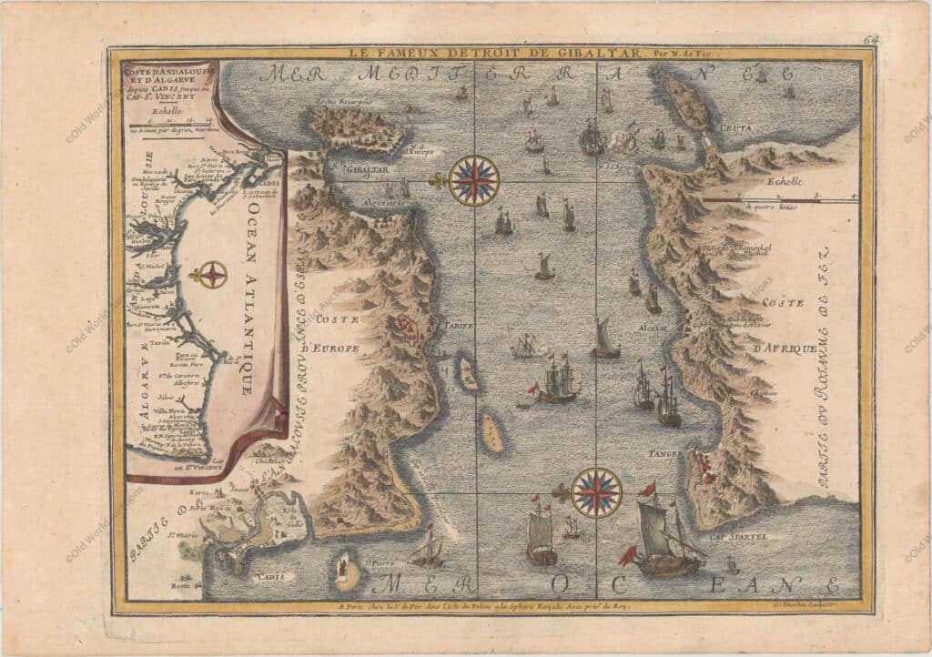 Mapa do Mediterrâneo Ocidental 1705 Mapa do Mediterrâneo Ocidental 1705
