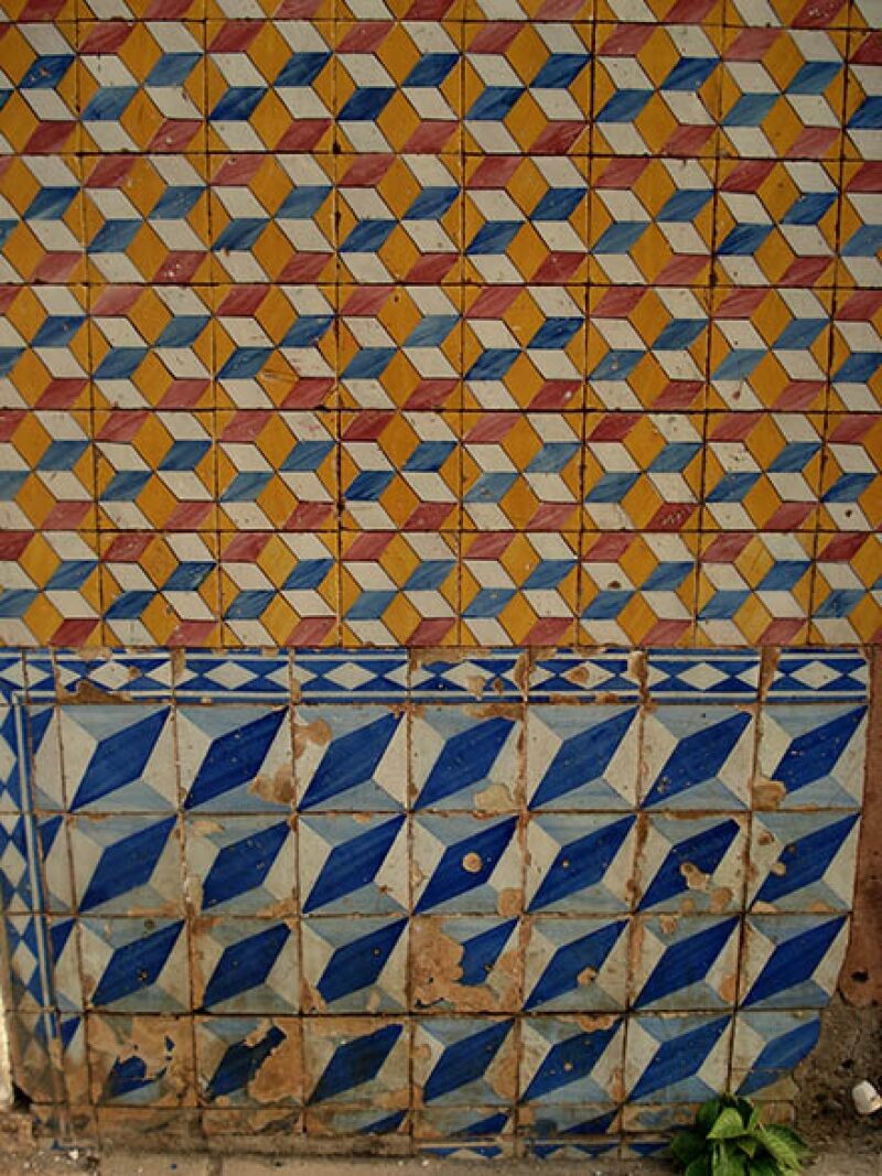 Azulejo Colonial de Fachada no Centro Histórico de São Luís do Maranhão Azulejo Colonial de Fachada no Centro Histórico de São Luís do Maranhão