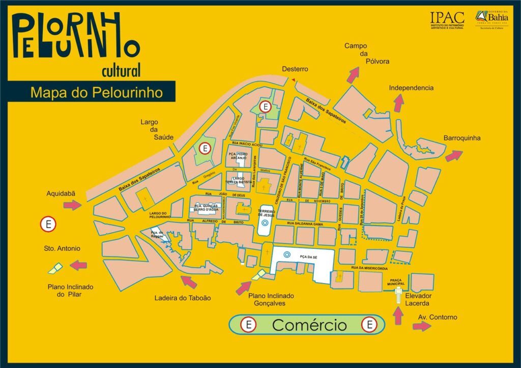 Mapa do Pelourinho em Salvador BA Mapa do Pelourinho em Salvador BA