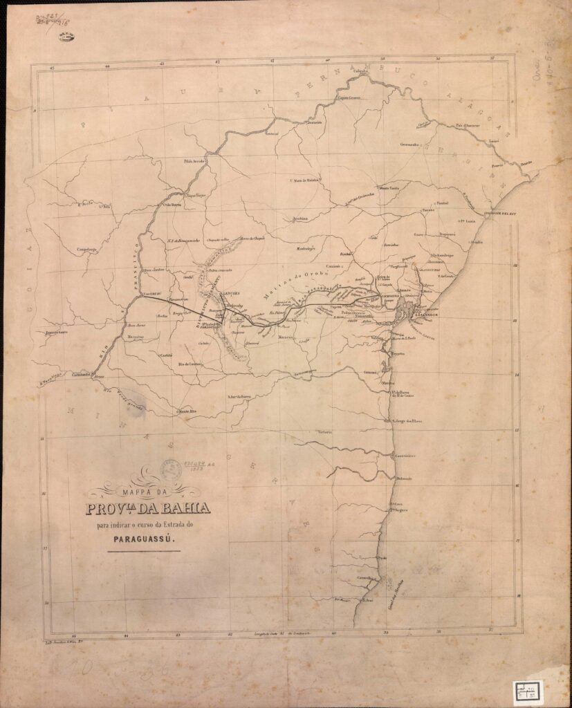MAPA da Província da Bahia para indicar o curso da estrada do Paraguassú MAPA da Província da Bahia para indicar o curso da estrada do Paraguassú