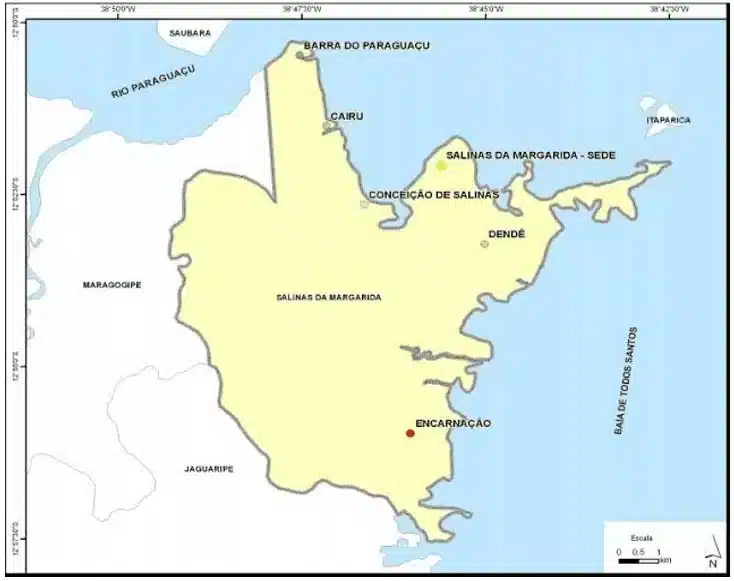 Mapa de Salinas da Margarida BA Mapa de Salinas da Margarida BA