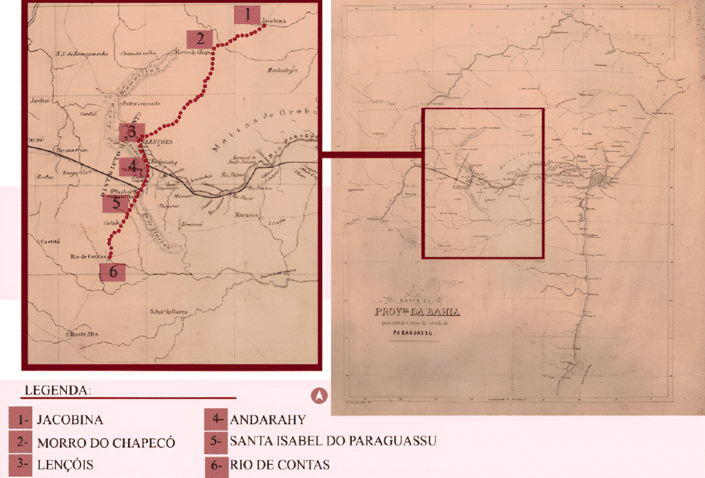 Província da Bahia e o curso da Estrada do Rio Paraguassú Província da Bahia e o curso da Estrada do Rio Paraguassú