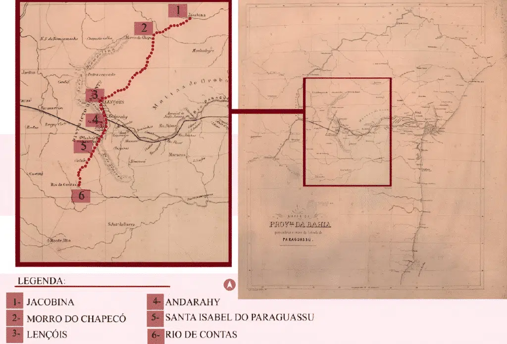 Província da Bahia e o curso da Estrada do Rio Paraguassú Província da Bahia e o curso da Estrada do Rio Paraguassú