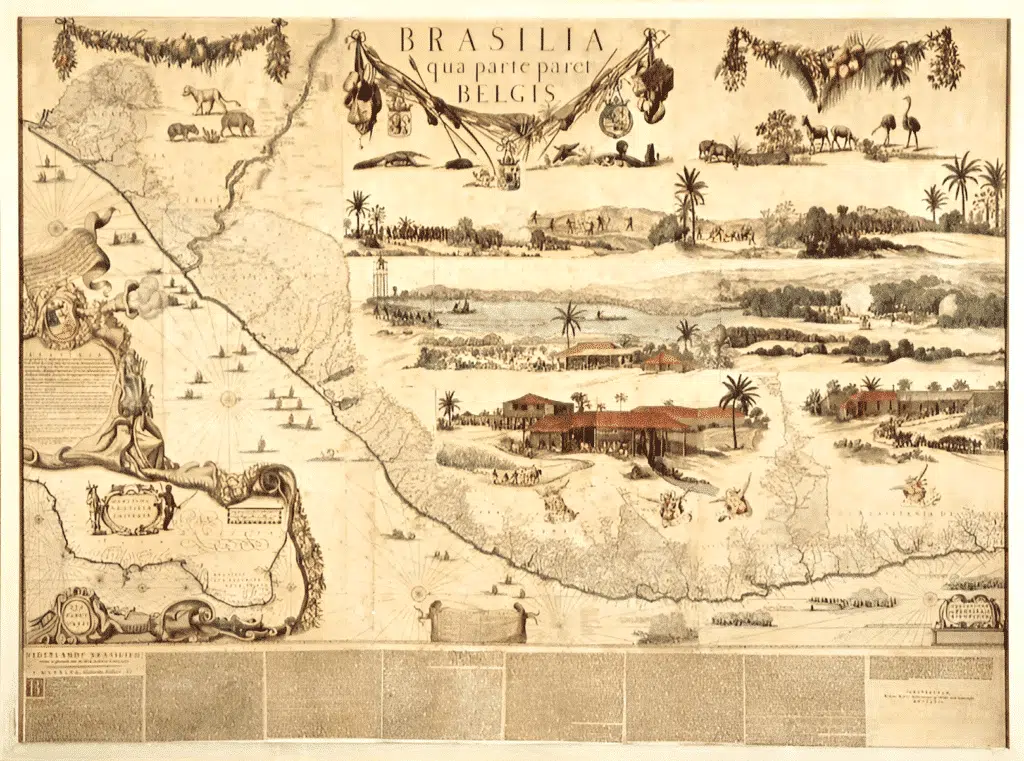 Georg Marcgraf. Mapa do Brasil sob domínio holandês, 1647 Georg Marcgraf. Mapa do Brasil sob domínio holandês, 1647