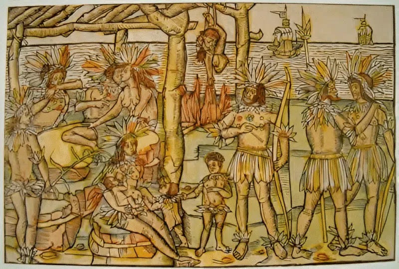 Ilustração da carta Mundus novus de Américo Vespucci (Augsburg). New York Public Library, Nova York Ilustração da carta Mundus novus de Américo Vespucci (Augsburg). New York Public Library, Nova York