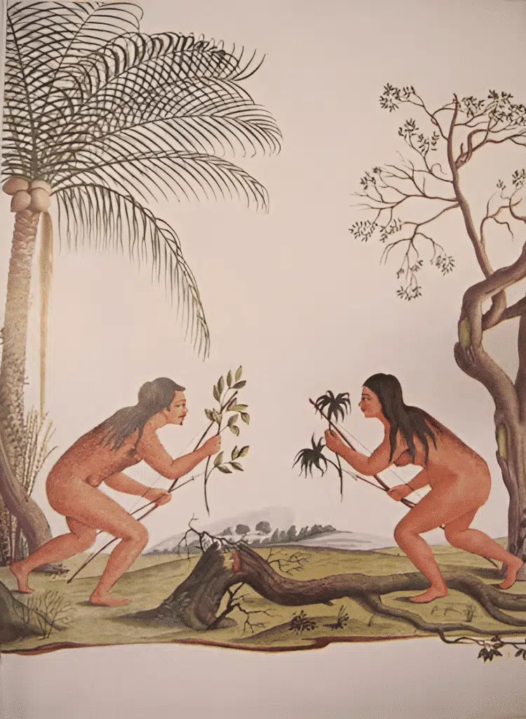 Atribuído a Carlos Julião. Estampa 10 de "Ditos de Figurinhos de Brancos e Negros...", sem data (século XVIII). Aquarela sobre papel. Fundação Biblioteca Nacional, Rio de Janeiro. Atribuído a Carlos Julião. Estampa 10 de "Ditos de Figurinhos de Brancos e Negros...", sem data (século XVIII). Aquarela sobre papel. Fundação Biblioteca Nacional, Rio de Janeiro.