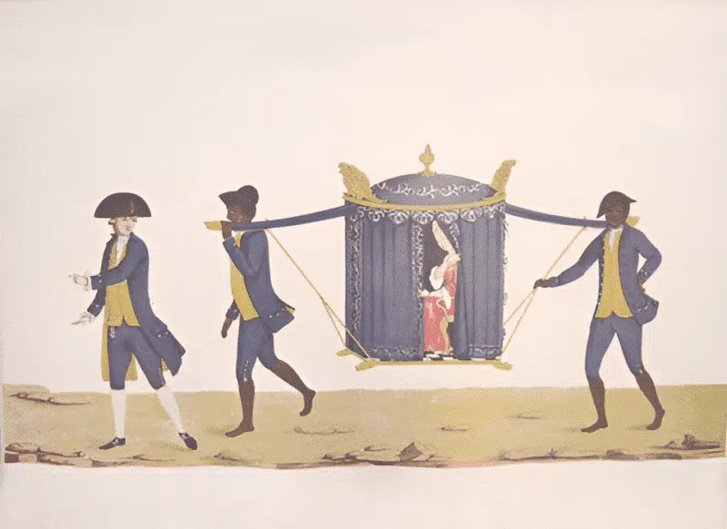 Atribuído a Carlos Julião. Estampa 14 de "Ditos de Figurinhos de Brancos e Negros...", sem data (século XVIII). Aquarela sobre papel. Fundação Biblioteca Nacional, Rio de Janeiro. Atribuído a Carlos Julião. Estampa 14 de "Ditos de Figurinhos de Brancos e Negros...", sem data (século XVIII). Aquarela sobre papel. Fundação Biblioteca Nacional, Rio de Janeiro.