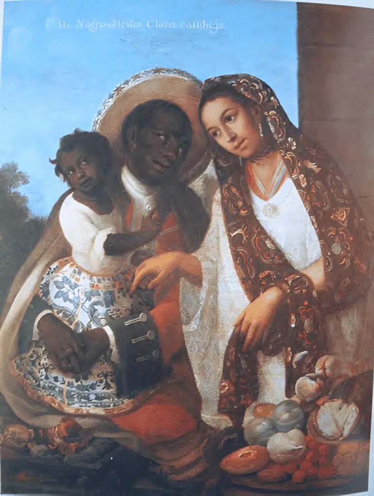 Miguel Cabrera. De negro e índia, china cambuja, sem data (século XVIII). Óleo sobre tela. Museo de América, Madri. Miguel Cabrera. De negro e índia, china cambuja, sem data (século XVIII). Óleo sobre tela. Museo de América, Madri.